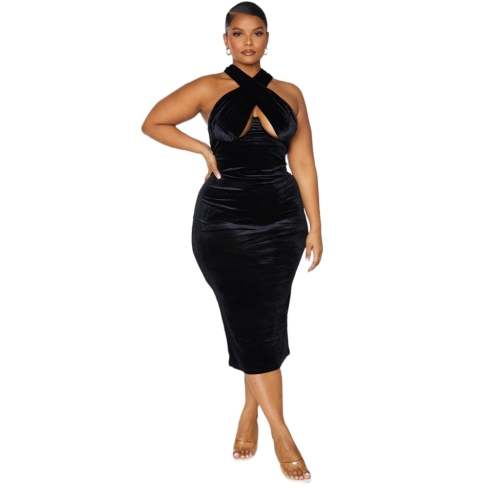 PLT Cross Front Midi Dress (Altered)